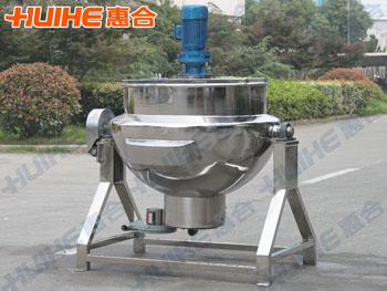 展示精美明火加熱夾層鍋_可傾式不銹鋼夾層鍋實拍照片,以及設備參數、特點、原理等